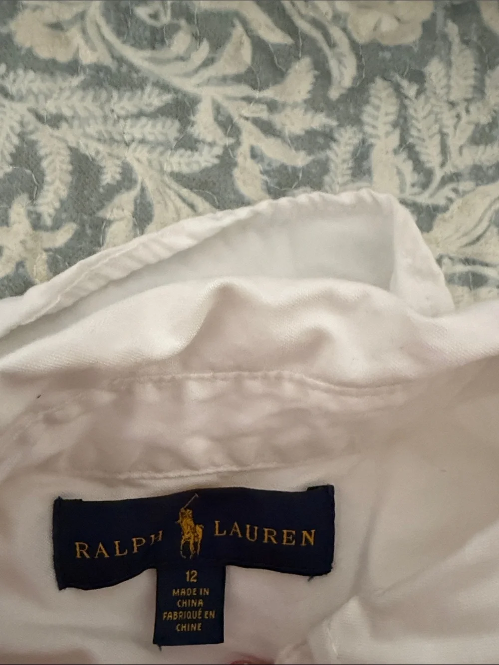 Ralph Lauren White Button-Down Shirt with Navy Pony